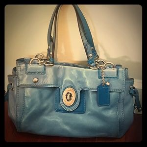 Blue Coach Shoulder Bag